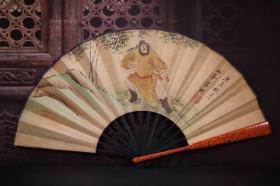 犀皮漆扇骨纸折扇
长33cm    宽3.5cm   扇面展开62cm
430