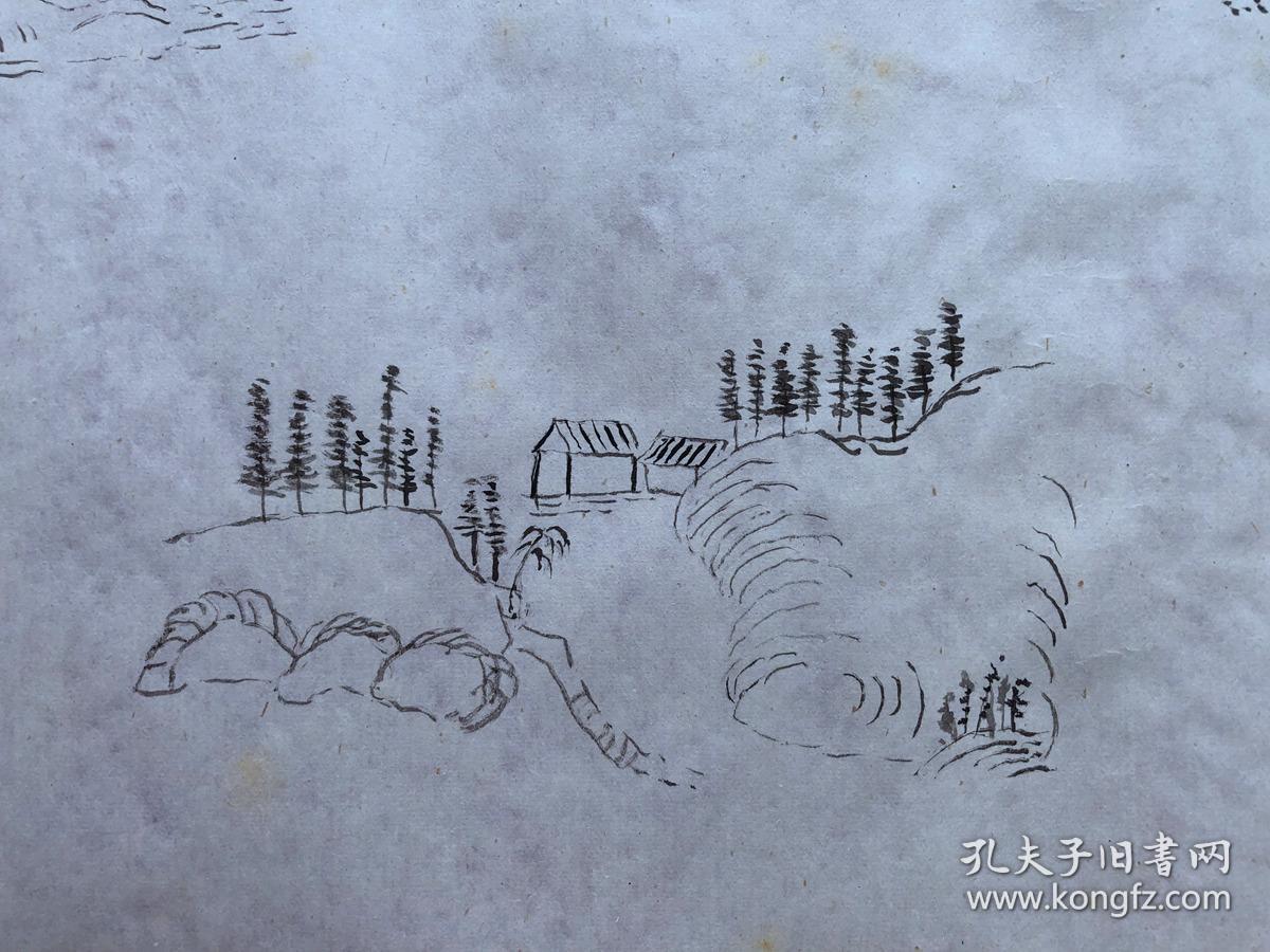 书画8823无款山水画稿