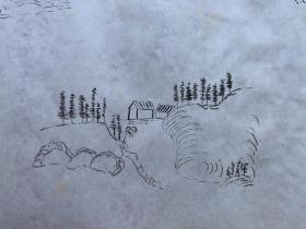 书画8823无款山水画稿