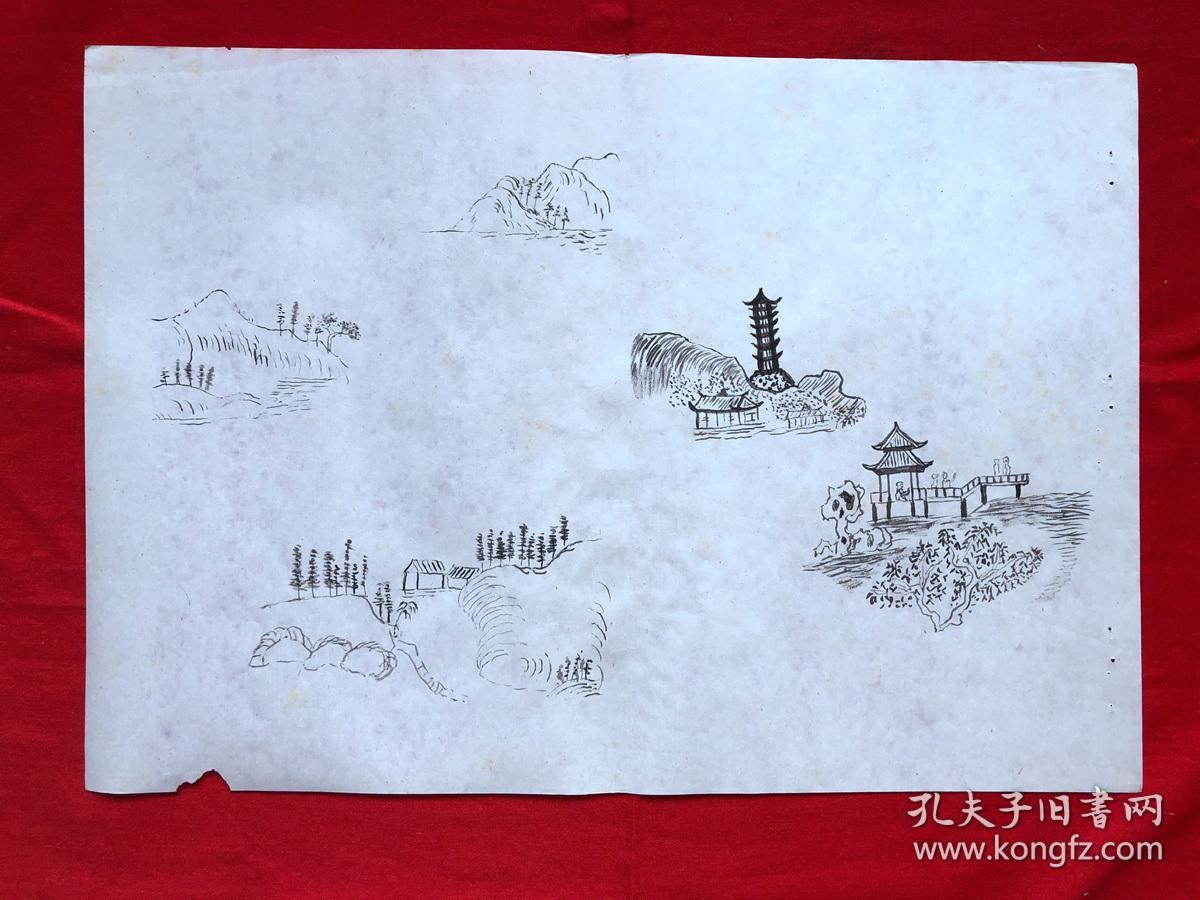 书画8823无款山水画稿