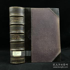 1873年       A  DICTIONARY  OF   BOOKS   RELATING  TO  AMERICA   与美国相关书籍辞典    By  Joseph   Sabin    3/4真皮加漆布精装，五层竹节背，书脊烫金压花。品佳。