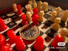 稀奇1950年代Vintage古董英国制造迷你口袋国际象棋