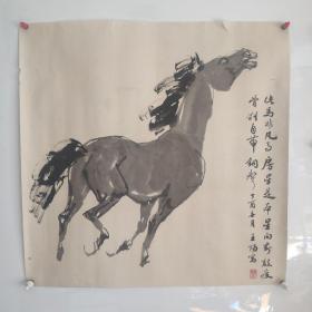 山东籍画家王阳 奔马图一副