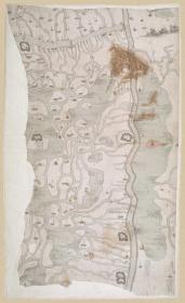 古地图1828-1831 江苏盐河图 道光（清后期,）。纸本大小68.94*112.49厘米。宣纸原色仿真。微喷