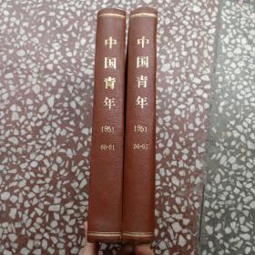 中国青年(1951年56--81期合订本  2册精装本，16开本）馆藏