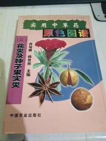 实用中草药原色图谱（二）花类及种子果实类  封面 自然旧微灰内里全新