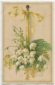 德国 1910年 实寄明信片 花卉 CARD-K227 DD