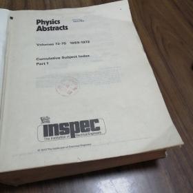 【老外文杂志】physics abstracts volumes72-75  1969-1972,1969-1972年物理文摘累积 主题索引 第1册，第72-75卷，7厘米巨厚