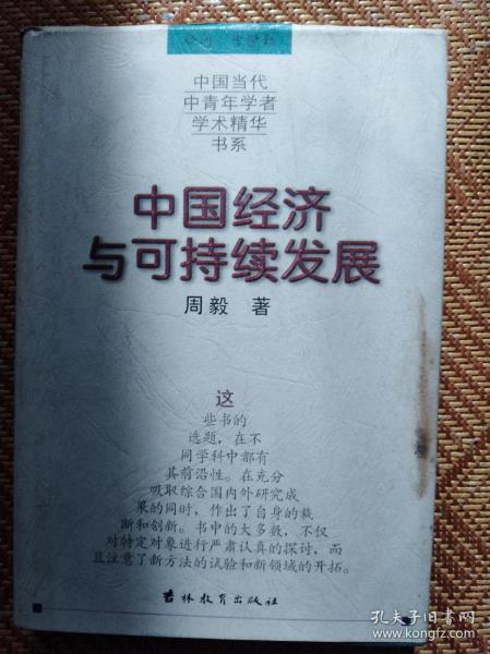 中国当代中青年学者学术精华书系---中国经济与可持续发展