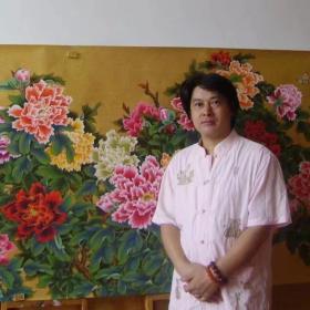 中国美术百杰：著名工笔画家裴楷作品欣赏，保真带合影视频。