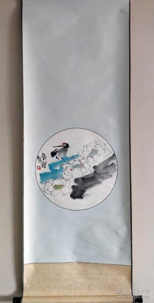 刘颖花鸟圆光小品挂轴