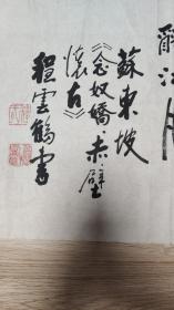 书画作品：程云鹤书写的书法作品一幅---苏东坡的《念奴娇·赤壁怀古》    0594