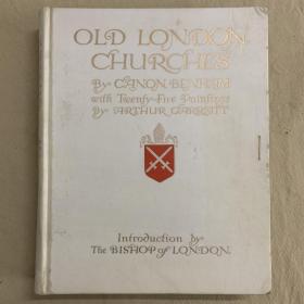 限量编号签名本：Old London Churches  《古老的伦敦教堂油画版》初版本 限量500本 插画家签名