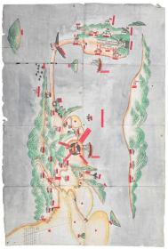 古地图1811 前山寨与澳门形势图 清嘉庆16年后。纸本大小51*75.53厘米。宣纸原色仿真。微喷