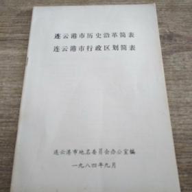連云港市歷史沿革簡表/連云港市行政區(qū)劃簡表
