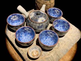 日本古董 手绘茶具一套