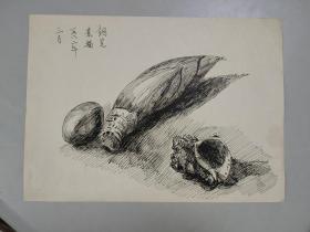 钢笔素描（与任霞合作多次，上过大拍的常州画家吴萍作）