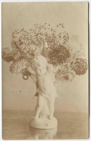 早期 1900-40s 空白明信片/照片 雕塑与插花 菊花CARD-K237 DD