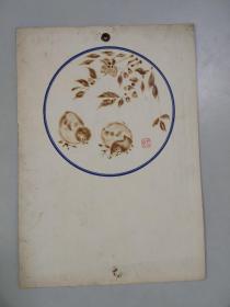 烙画：常州工艺——鸡（与任霞合作多次，上过大拍的常州画家吴萍作）（七八十年代）（有常州工艺钤印）