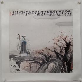 保真书画，李学明国画一幅，纸本镜心，尺寸68×68cm