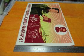 绒画《 向高举毛泽东思想伟大红旗的江青同志学习！ 》保真  39X27品相见图！