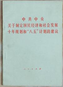 《关于制定国民经济和社会发展十年规划和八五计划的建议小册子》（小库，小册子）