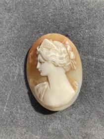Victorian古董精致雕刻real shell真贝雕卡梅奥裸片，可用于定制雕刻胸针、项链戒指等