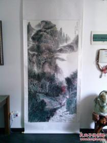 溪山春景图 精装裱 六尺山水国画 特价