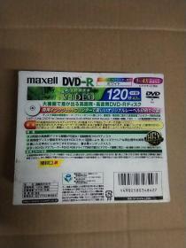 Maxell DVD-R，品名:录画用DVD-R，录画时间:120分(标准)，记忆容量:4.7GB(片面)，原产国:日本，事业者名:日立マクセル株式会社，5PACK，盒装，全新未拆封