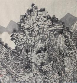 名家陈丹舒画作--陈丹舒山水 斗方008