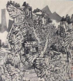名家陈丹舒画作--陈丹舒山水 斗方007