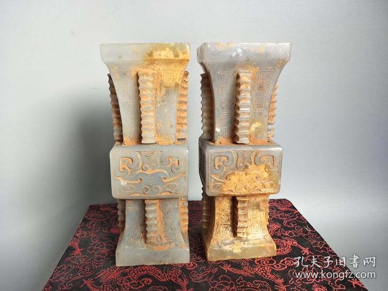 乡下收的战汉古玉老玉瓶一对