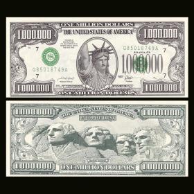 美洲-全新UNC 美国100万元 纸币 自由女神 商业观赏币 外国钱币