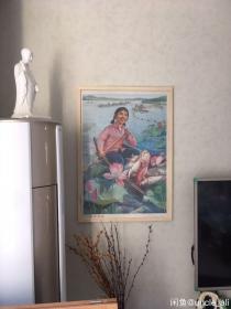 #每日一更# 1980年 鱼美莲香 年画挂历年历画收藏品装饰 品相如图 尺寸对开 全网络销售 喜欢的朋友不要错过