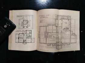 民国·《Architectural Drawing·建筑图·》·32开·精装·拉栏建筑图多张·详见书影