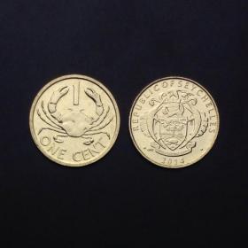外国硬币 塞舌尔硬币1分 外国钱币 2014年 全新 KM#NEW
