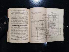 民国·《Architectural Drawing·建筑图·》·32开·精装·拉栏建筑图多张·详见书影