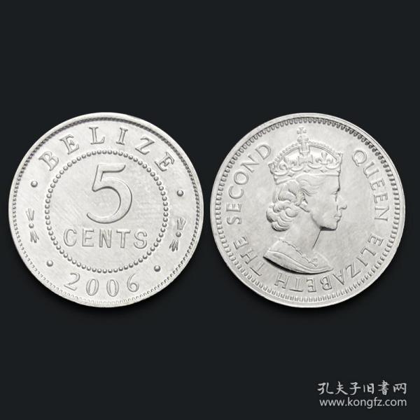 【美洲】全新 伯利兹5分硬币 单枚硬币 2006年 外国钱币 KM#34a