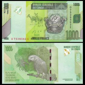【非洲】全新UNC 民主刚果1000法郎 外国纸币 2013年 P-101