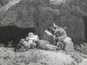 【百元包邮】 《康帕尼亚克景观》（AUS DER CAMPAGNA）1880年 蚀刻版画  纸张尺寸约36.4×26.7厘米（货号DGK0128）