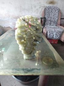 艾叶绿寿山石扁豆秧摆件