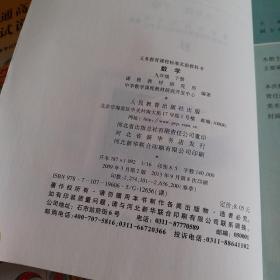 初中数学:九年级.下册，义务教育课程标准实验教科书，无笔记，2009出版