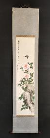 D1729：回流手绘花鸟图立轴(日本回流字画.日本回流书画.回流老画.回流老字画精品.真品字画)