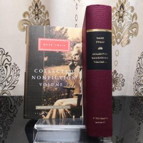 【现货】Collected nonfiction by Mark Twain (2 Volumes) 马克·吐温非虚构类作品集 (全2册合售） 包括自传、信件、随笔、演讲、回忆录及旅行笔记 everyman's library 人人文库 英文原版 布面封皮琐线装订 丝带标记 无酸纸可以保存几百年不泛黄