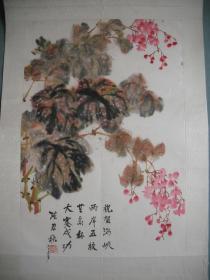 京剧大师【张君秋】国画  《写意花卉》  尺寸：81X55厘米