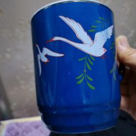 烟台孔雀蓝釉茶杯，简直太美了