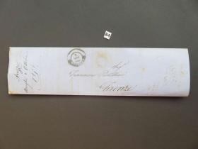{会山书院}84#（贵族函件）1858年10月2日意大利（阿雷佐省寄佛罗伦萨）手写实寄史前封、集邮收藏 手账素材