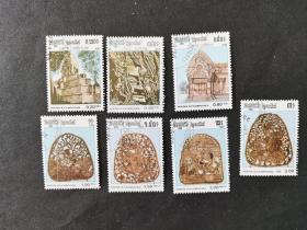 柬埔寨邮票（历史）：1986 高棉文化 1套7枚