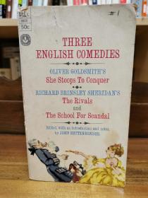 英国喜剧三部 Three English Comedies by Oliver Goldsmith /  Richard Brinsley Sheridan （英国戏剧）英文原版书