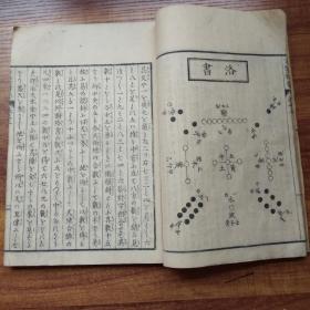 和刻本 《阴阳方位便览》3册全 图版多 河图， 洛书 年神煞说、年神煞六十局图 月神煞说、三十六局图等三卷 朱墨双色套印 日时九星起例盘 干支历六十甲子图60幅 月神36图局 太岁方之辨 大将军方之辨等内容 庆应元年（1865年）刻